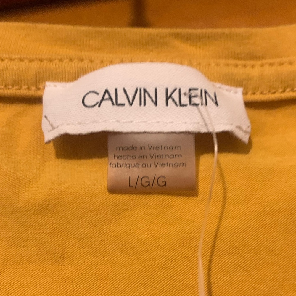 Calvin Klein Size L Mustard Mini Dress - Picture 2 of 5